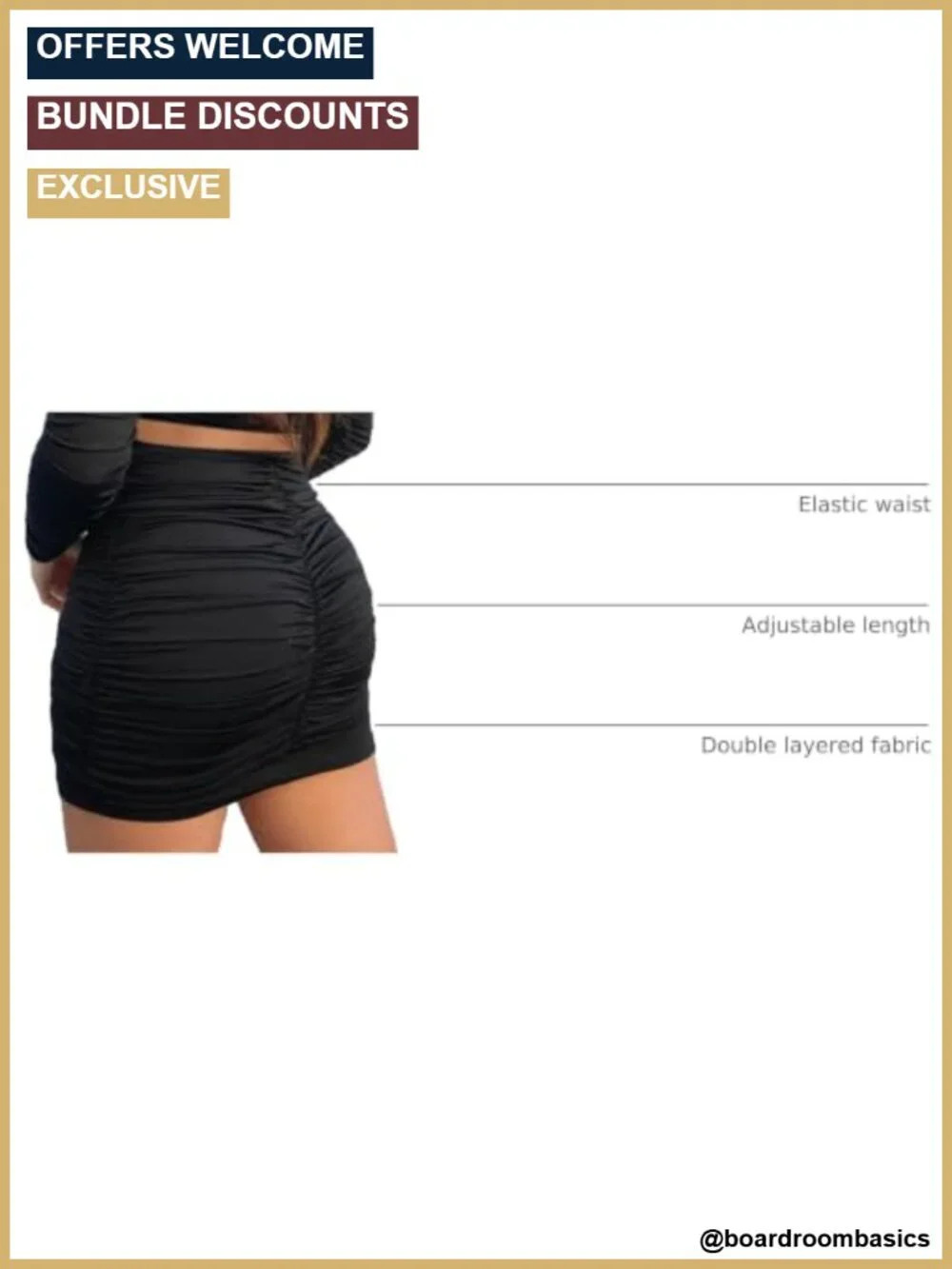 Double Layered Stretchy High Waist Bodycon Ruched Mini Skirt